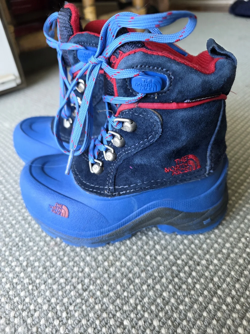 The North Face Kids Blue and Red Snow Boots